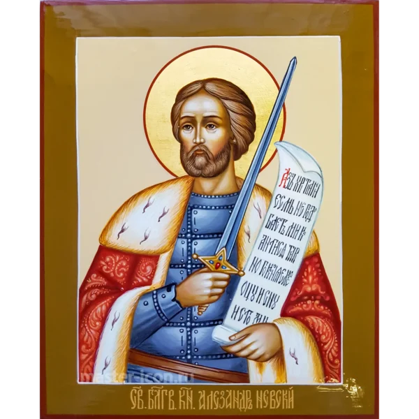 Александр Невский писанная икона